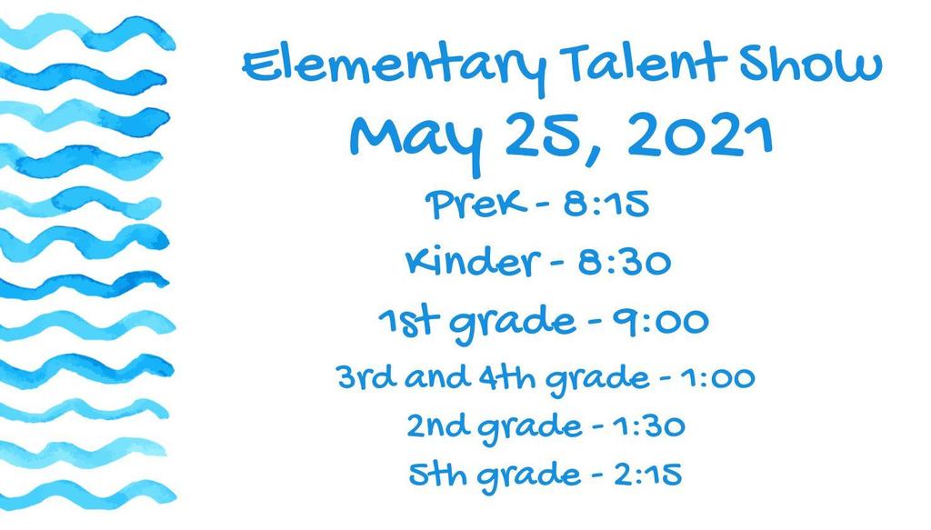 talent show schedule