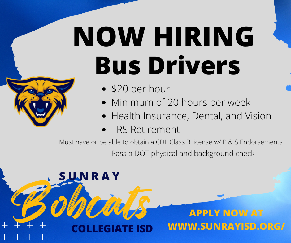 now hiring bus driver