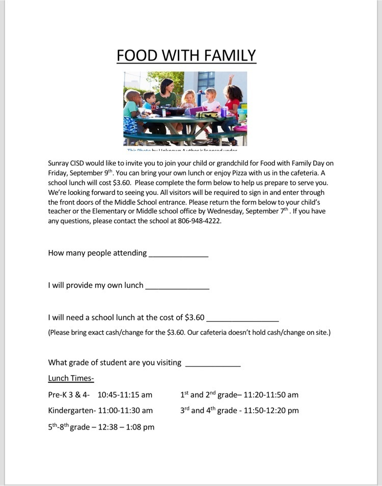 food for family flyer 