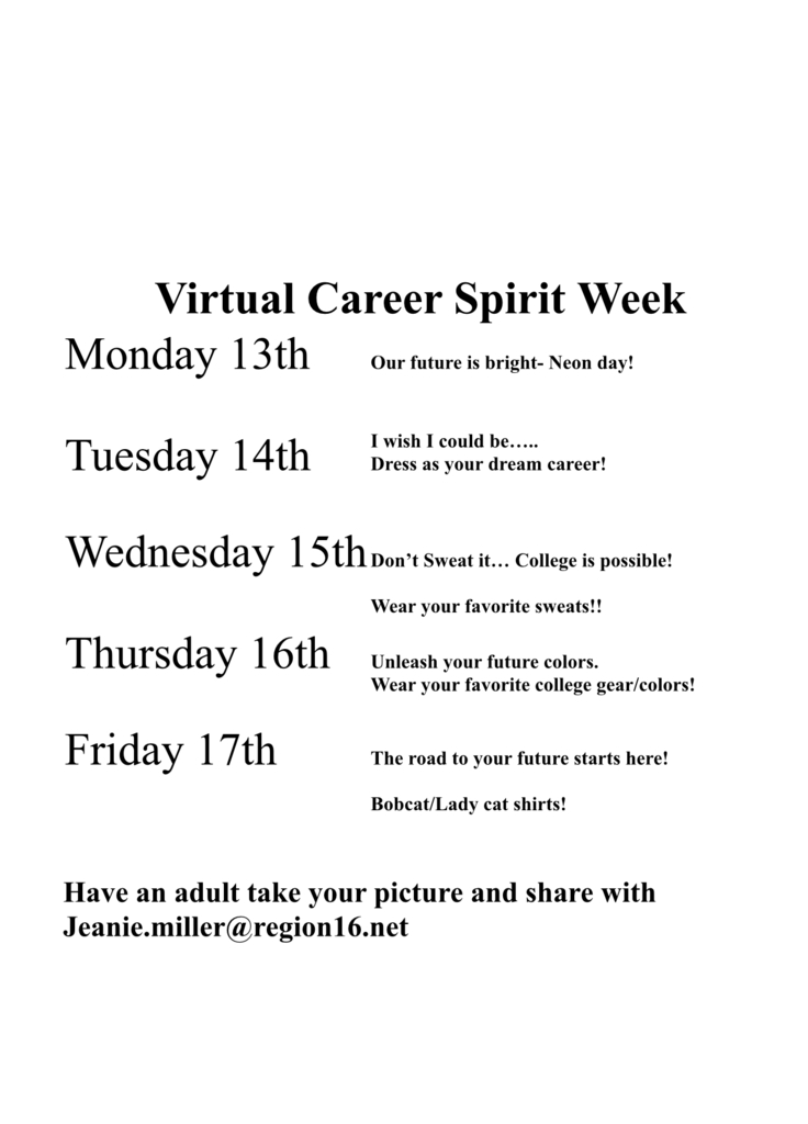 Virtual career spirit week. 