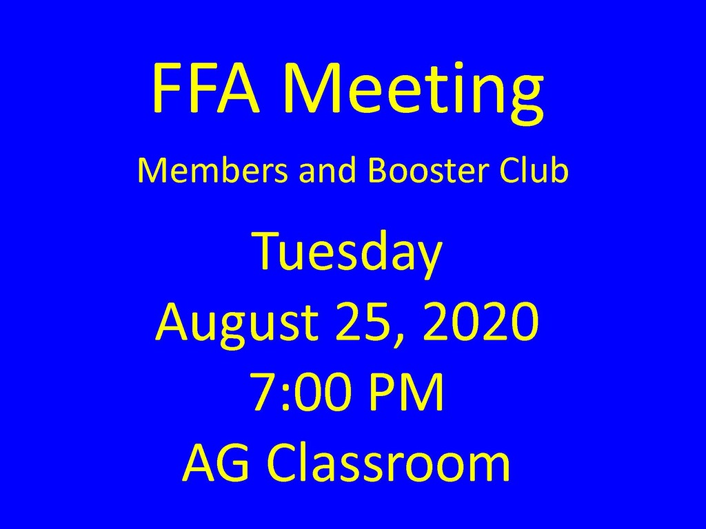 FFA Meeting information